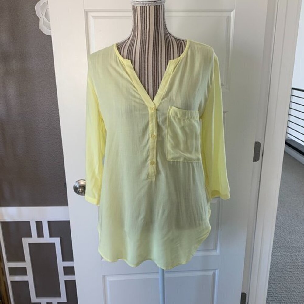 Cloth & Stone Semi-Sheer Button Down Shirt